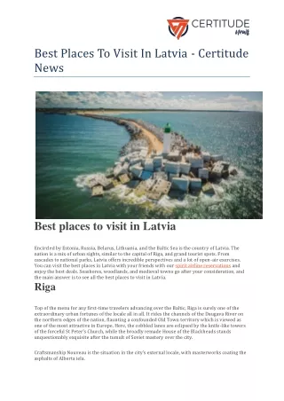 Best Places To Visit In Latvia - Certitude News