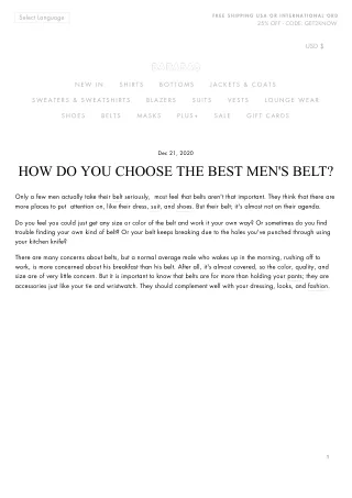 How do you choose the best men's belt?