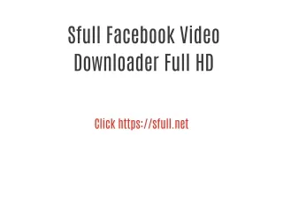 Sfull - Tool Download Video Facebook