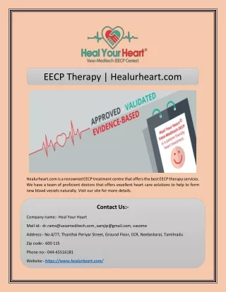 EECP Therapy | Healurheart.com