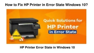 how to fix hp printer in error state windows 10