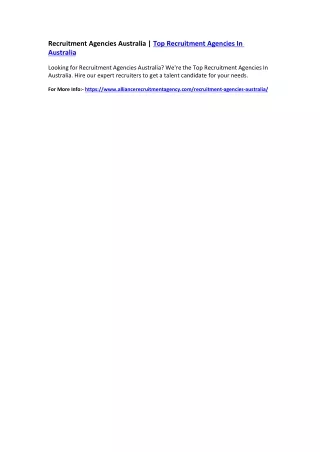 recruitment agencies australia top recruitment
