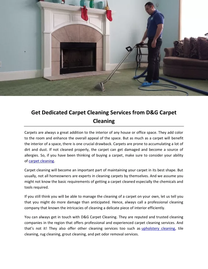 get dedicated carpet cleaning services from