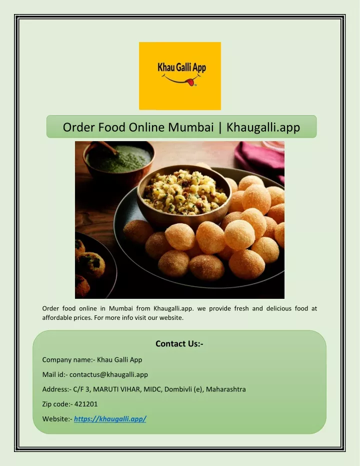 order food online mumbai khaugalli app
