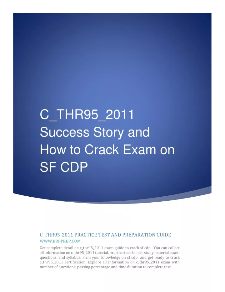 c thr95 2011 success story and how to crack exam