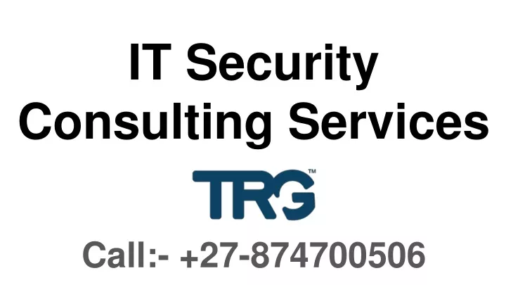 it security consulting services