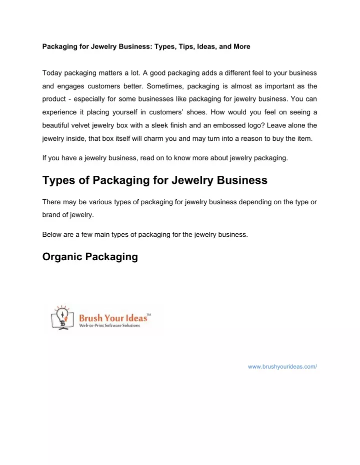 packaging for jewelry business types tips ideas