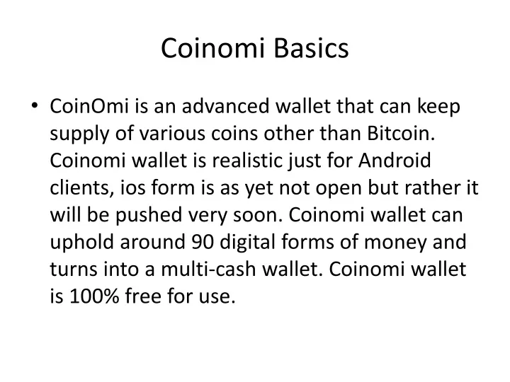coinomi basics
