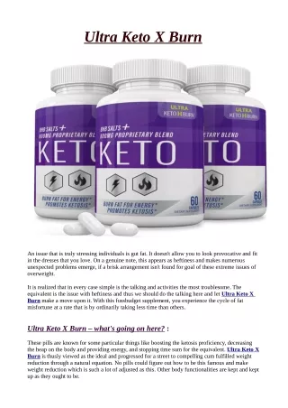 Is Ultra Keto X Burn trick?: (Reviews2021) Works Pills, Trial and Where To Buy?