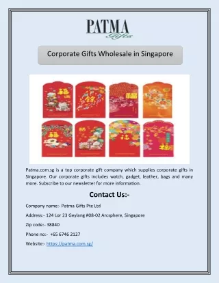 Corporate Gifts Wholesale in Singapore