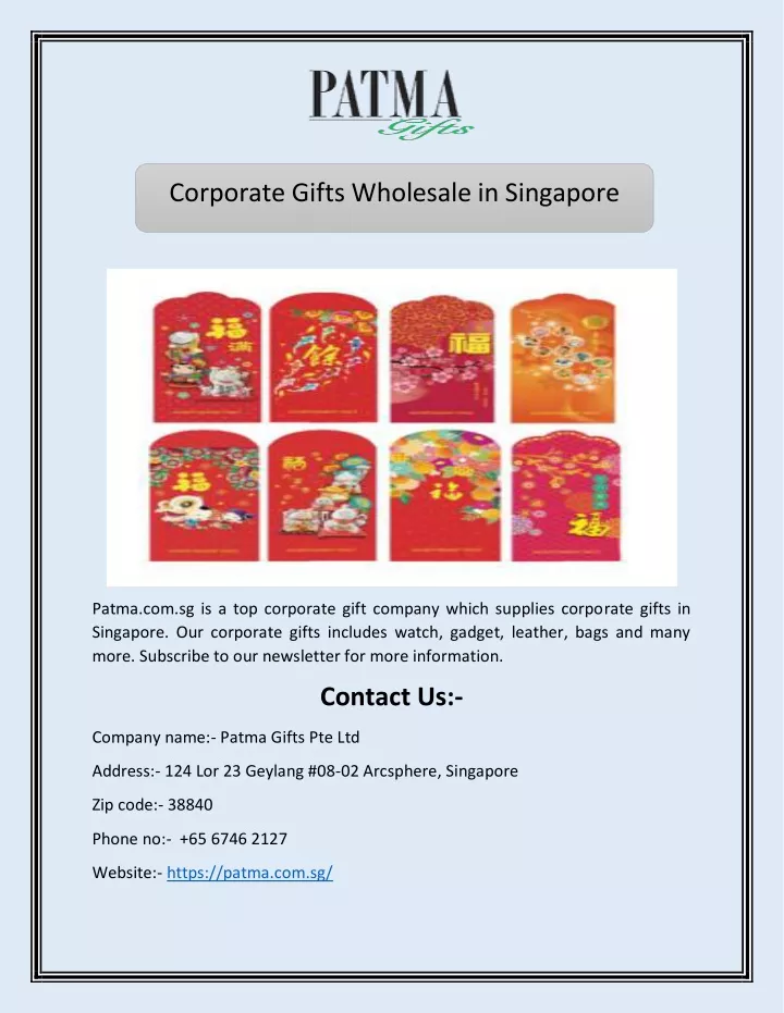 corporate gifts wholesale in singapore