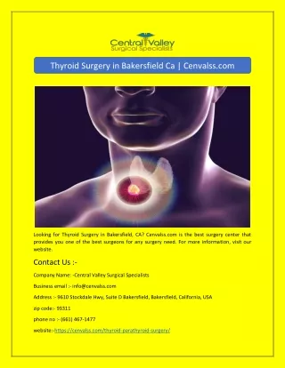 thyroid surgery in bakersfield ca cenvalss com