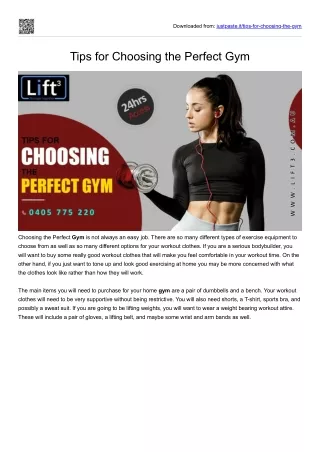Tips for Choosing the Perfect Gym