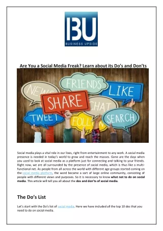 are you a social media freak learn about