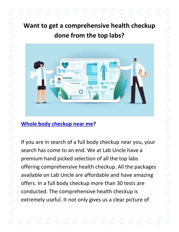 want to get a comprehensive health checkup done