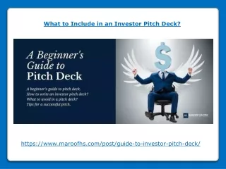 what to include in an investor pitch deck