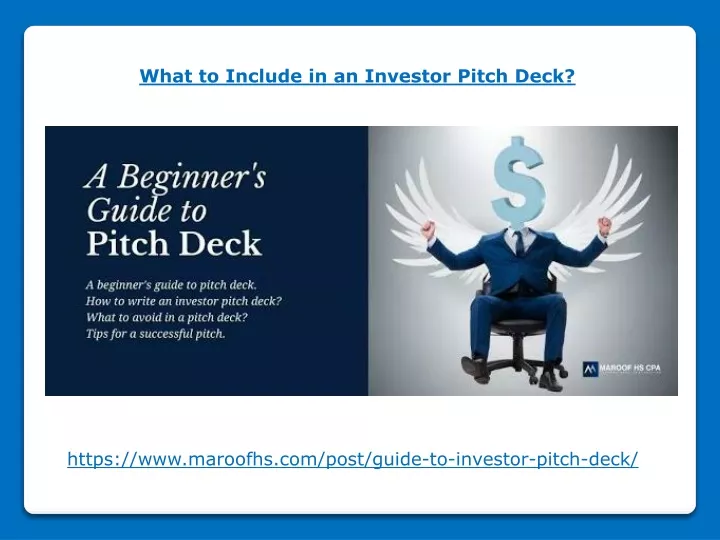 what to include in an investor pitch deck