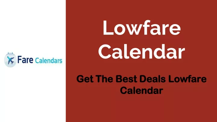 lowfare calendar