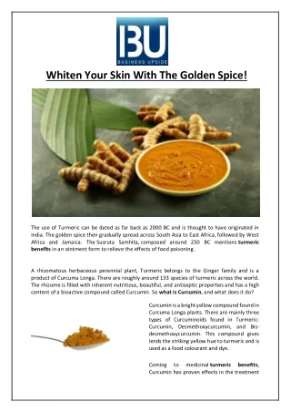 whiten your skin with the golden spice