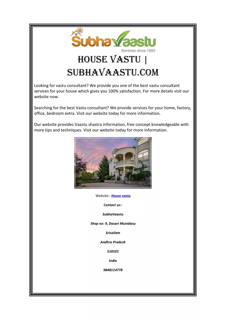 house vastu subhavaastu com