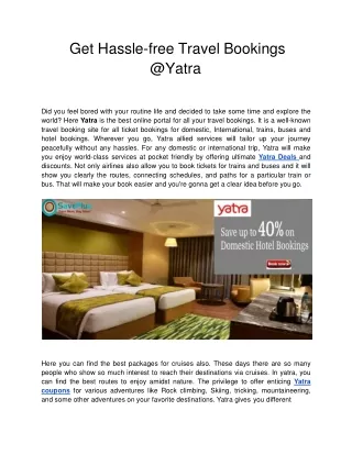 get hassle free travel bookings @yatra