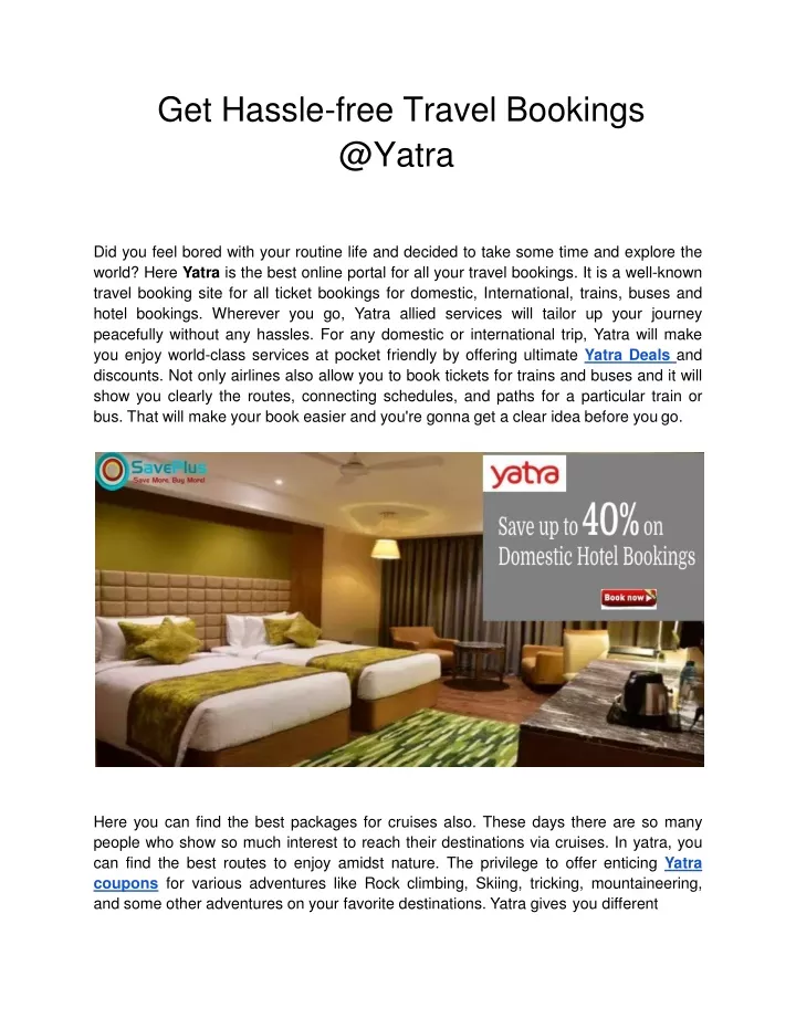 get hassle free travel bookings @yatra
