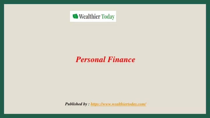 personal finance published by https