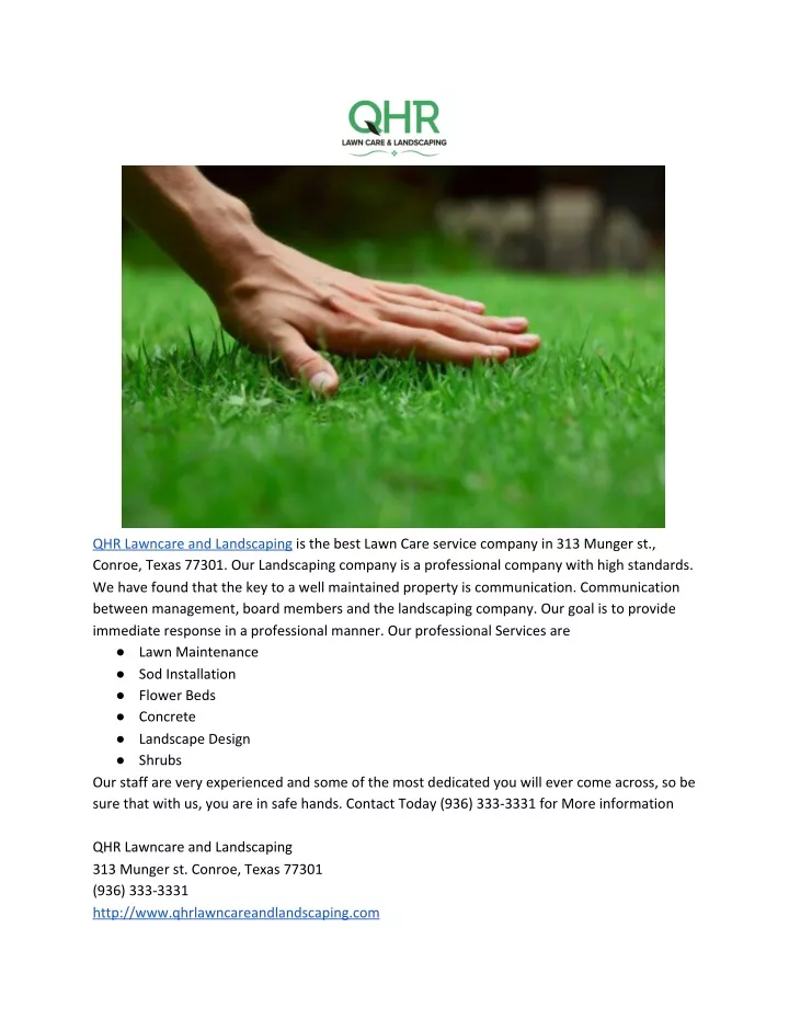qhr lawncare and landscaping is the best lawn