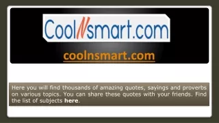 Sayings and Quotes - CoolNSmart