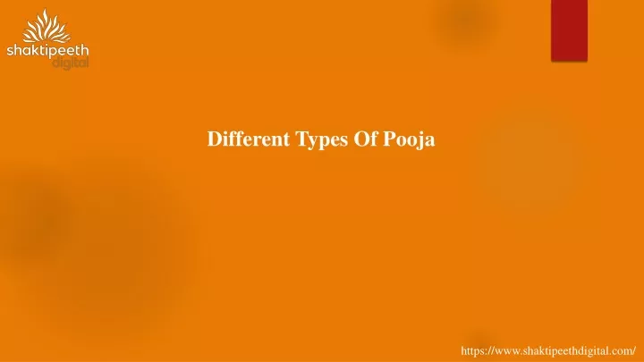 different types of pooja