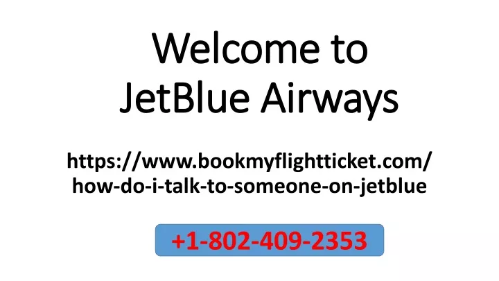 welcome to jetblue airways
