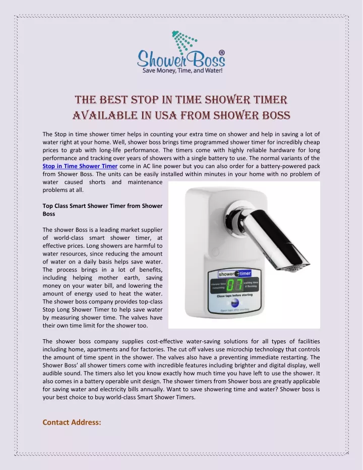 the best stop in time shower timer available