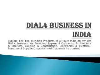 dial4 business in india
