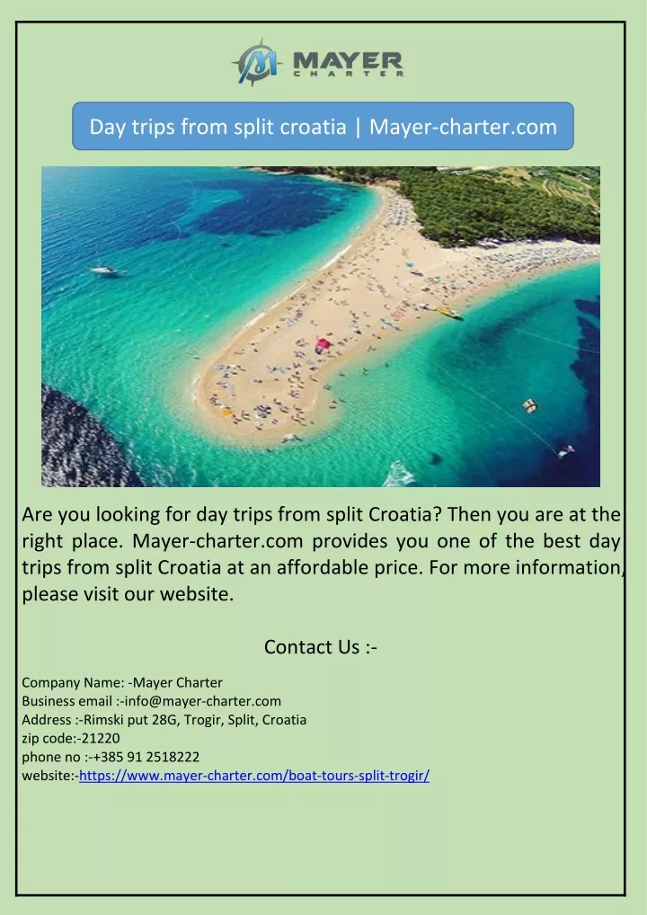 day trips from split croatia mayer charter com