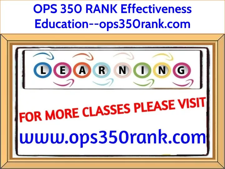 ops 350 rank effectiveness education ops350rank