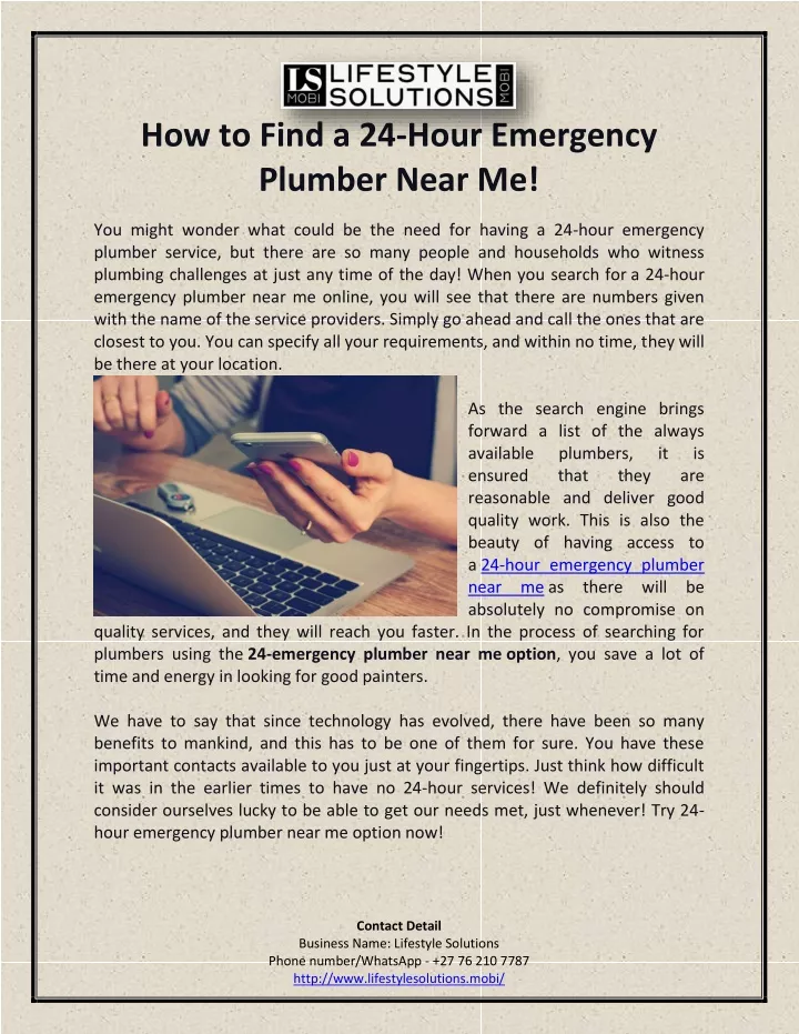 how to find a 24 hour emergency plumber near me