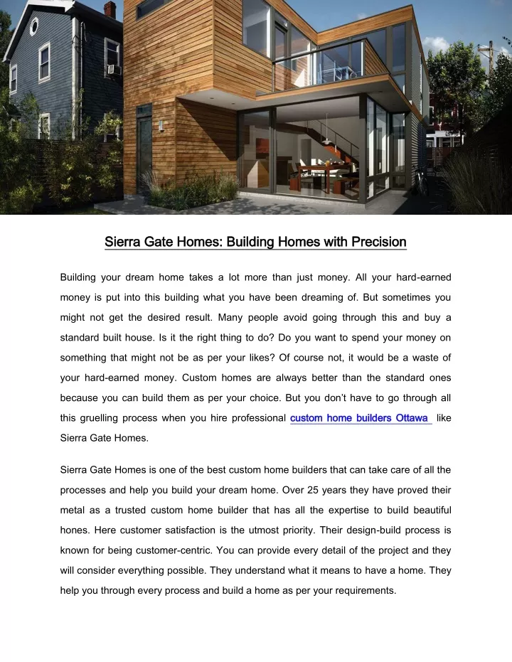 sierra gate homes building homes with precision
