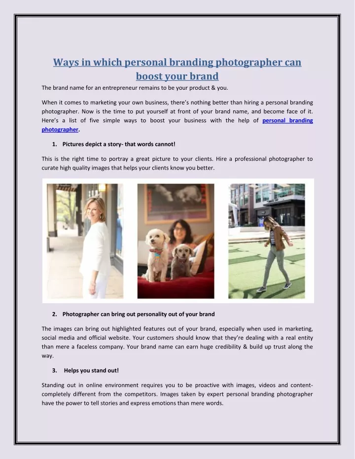 ways in which personal branding photographer