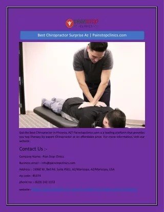 best chiropractor surprise az painstopclinics