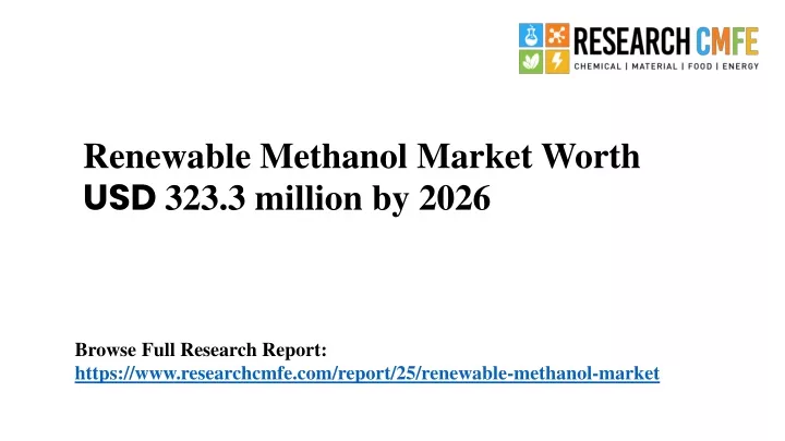 renewable methanol market worth usd 323 3 million