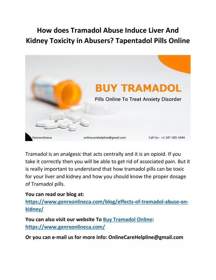 how does tramadol abuse induce liver and kidney