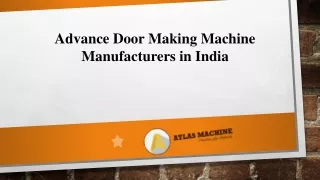 Top Door Making Machine Manufacturers