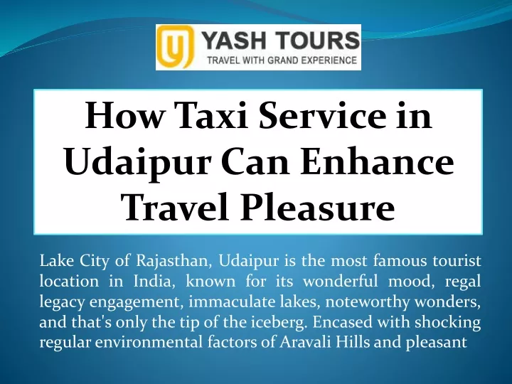 how taxi service in udaipur can enhance travel