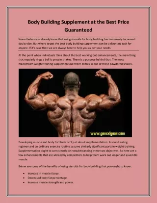 body building supplement at the best price