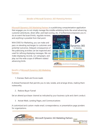 benefits of microsoft dynamics 365 marketing