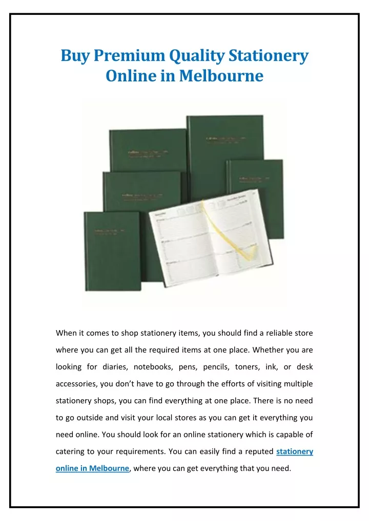 buy premium quality stationery online in melbourne