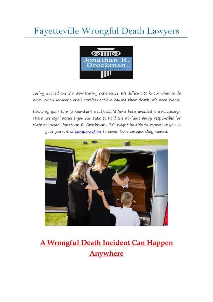 fayetteville wrongful death lawyers