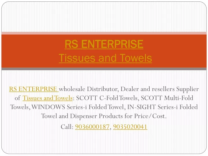 rs enterprise tissues and towels