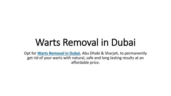 warts removal in dubai