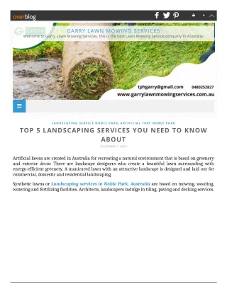 TOP 5 LANDSCAPING SERVICES YOU NEED TO KNOW ABOUT
